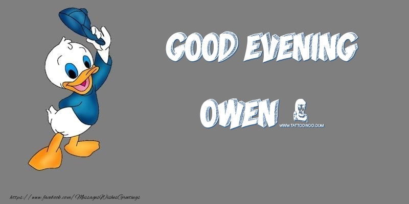 Greetings Cards for Good evening - Good Evening Owen